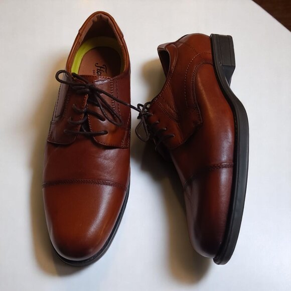 Mens Florsheim Center Cap Toe Brown Leather Oxfords – Size 8.5 EEE - Picture 1 of 11